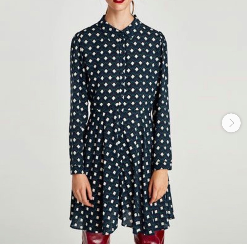 Zara Woman Premium geometric Print Dress M